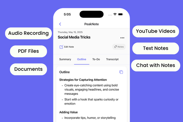 PeakNote App